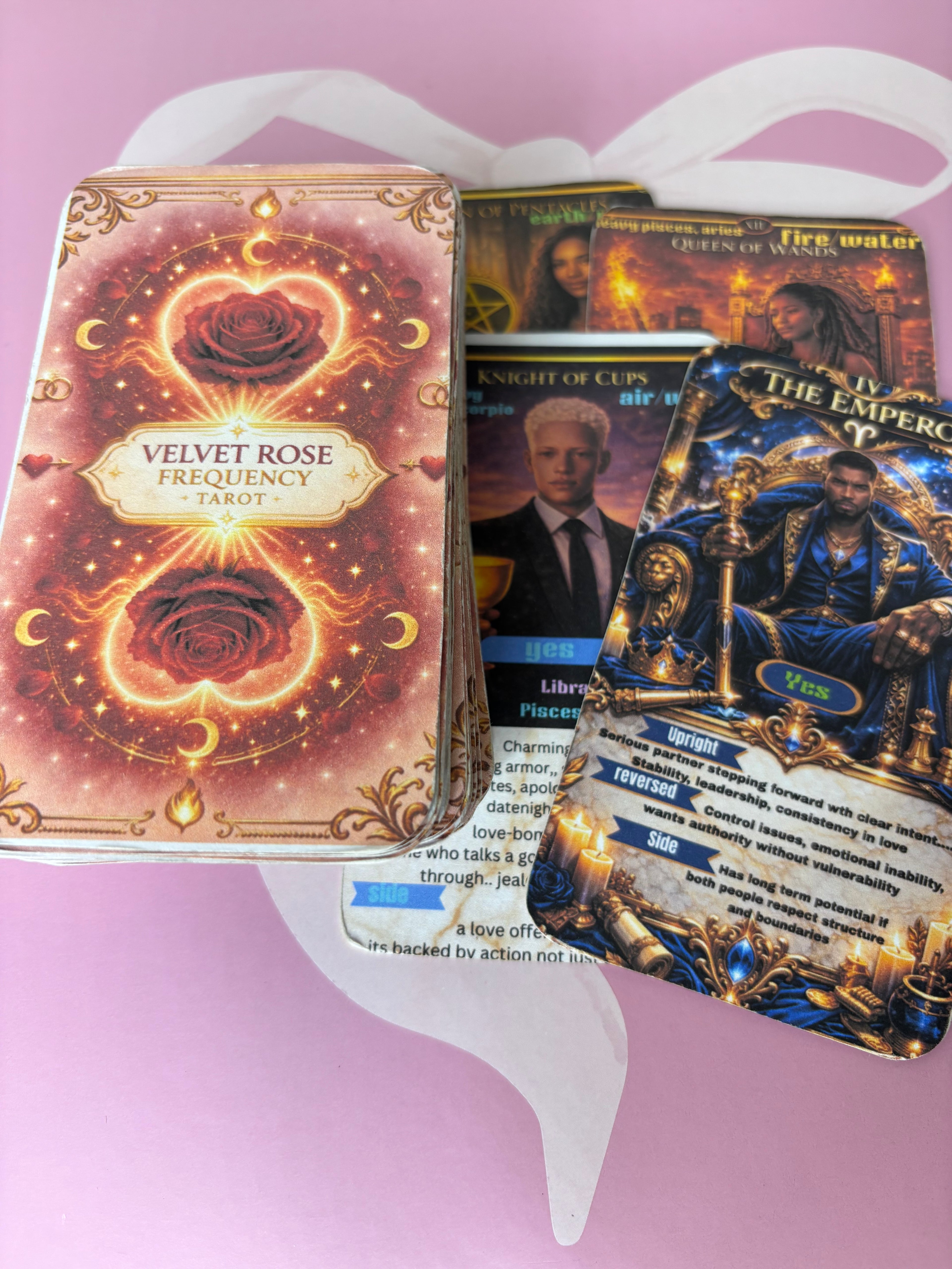 Velvet rose tarot deck (hand made from card stock)