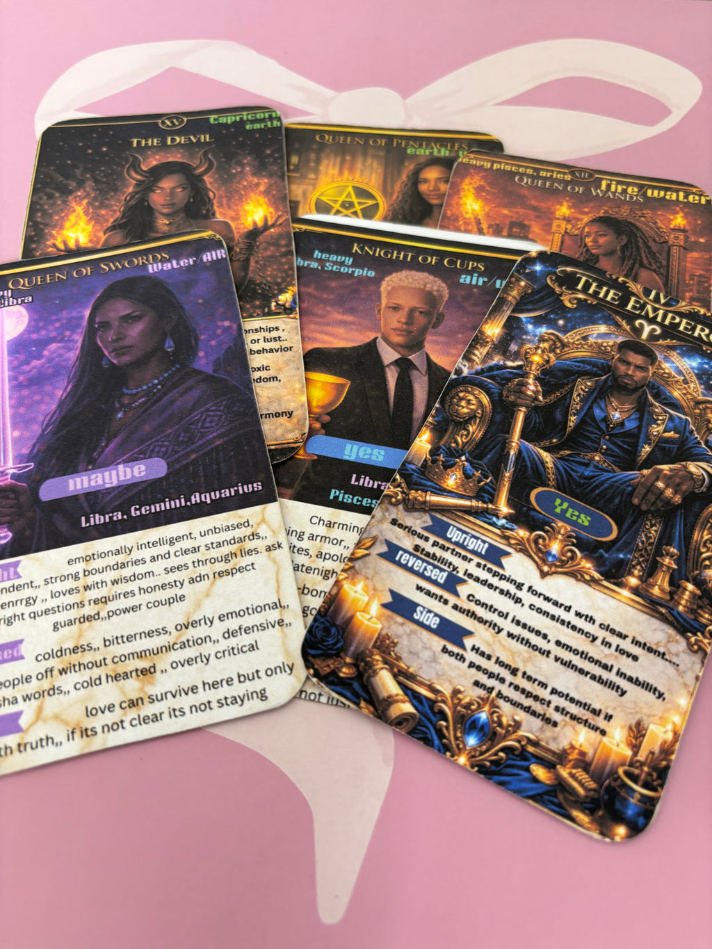 Velvet rose tarot deck (hand made from card stock)